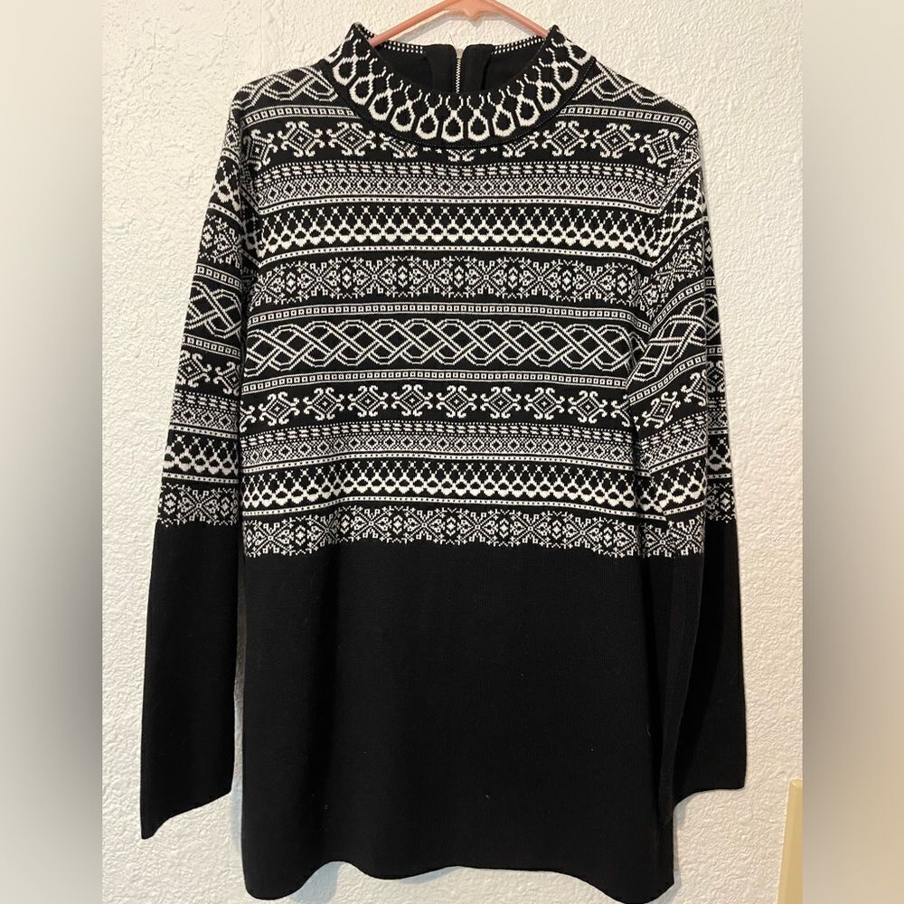 Northstyle Fair Isle backzip sweater sz S